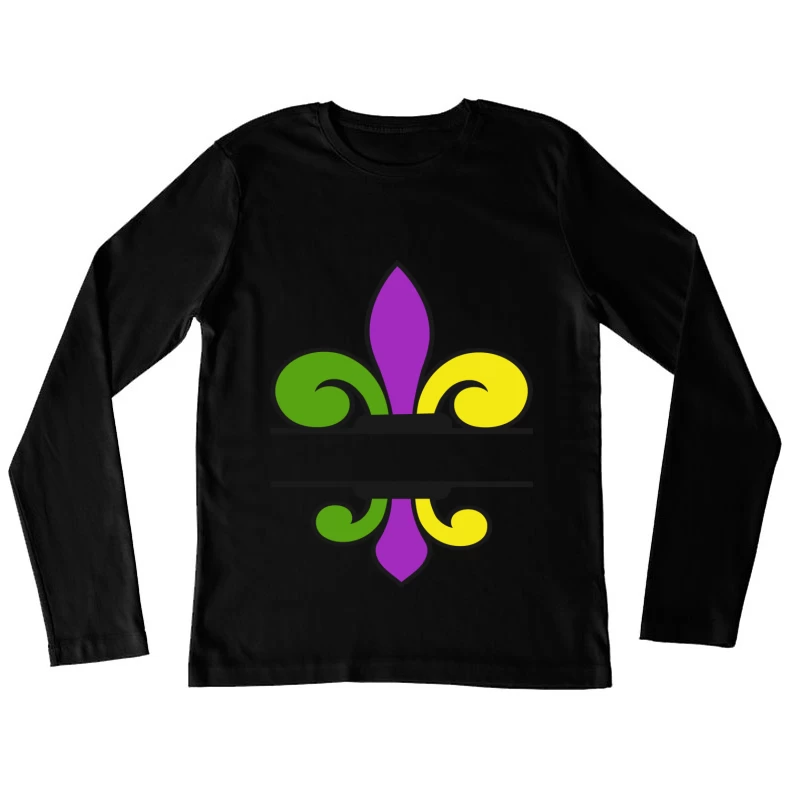 Fleur-de-lis aux couleurs vives Femme Manches Longues T-Shirt