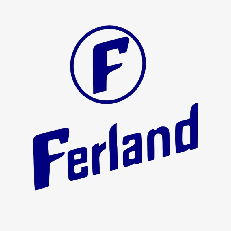 Ferland Blue Circular Logo with F Letter Male Pullover Sweatshirt