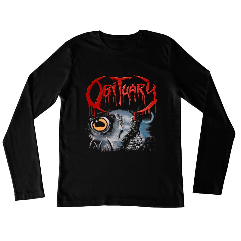 Obituary Slowly We Rot Red Female Long Sleeve T-Shirt