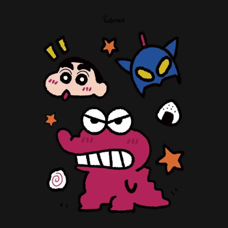 Bunter Cartoon-Charakter mit Emotionen Herren T-Shirt