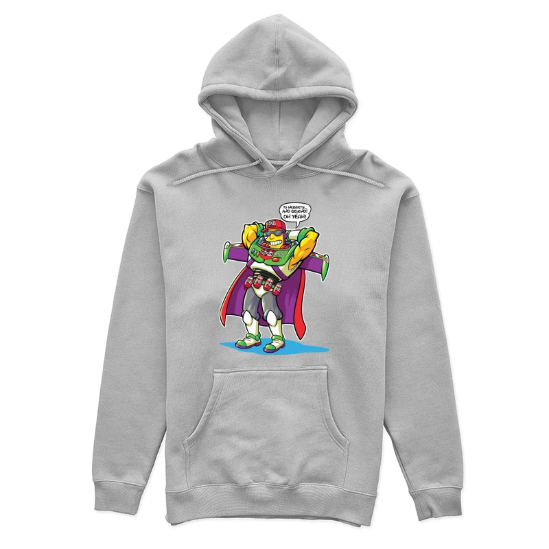 Parody Superhero Character with Drinking Theme Female Pullover Hoodie