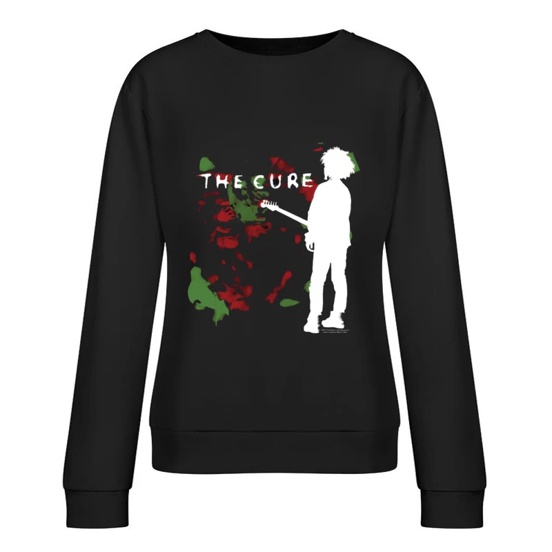 Abstract Silhouette with Red and Green Graffiti Art Female Pullover Sweatshirt