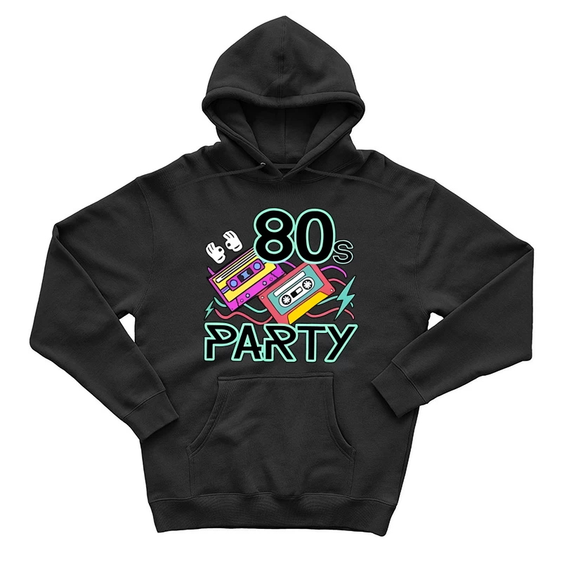 80er Jahre Party mit Kassetten Herren Pullover Hoodie