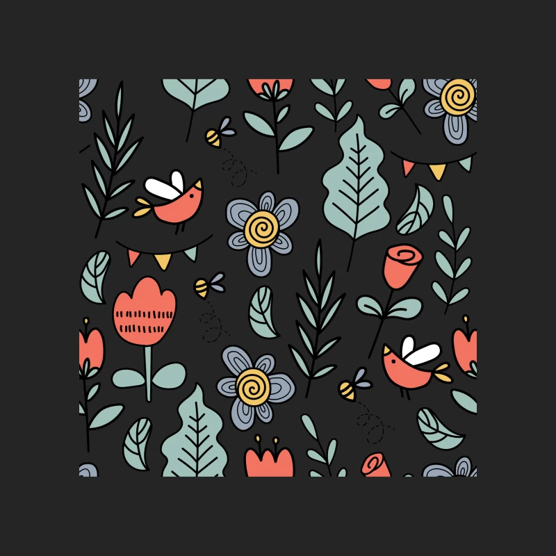 Motif floral vibrant avec oiseaux Homme Sweat-shirt à enfiler