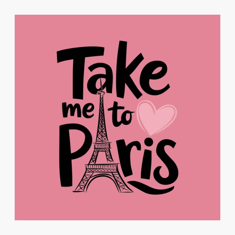 Romantic Paris Getaway: Eiffel Tower Illustration with Love Typography Pin