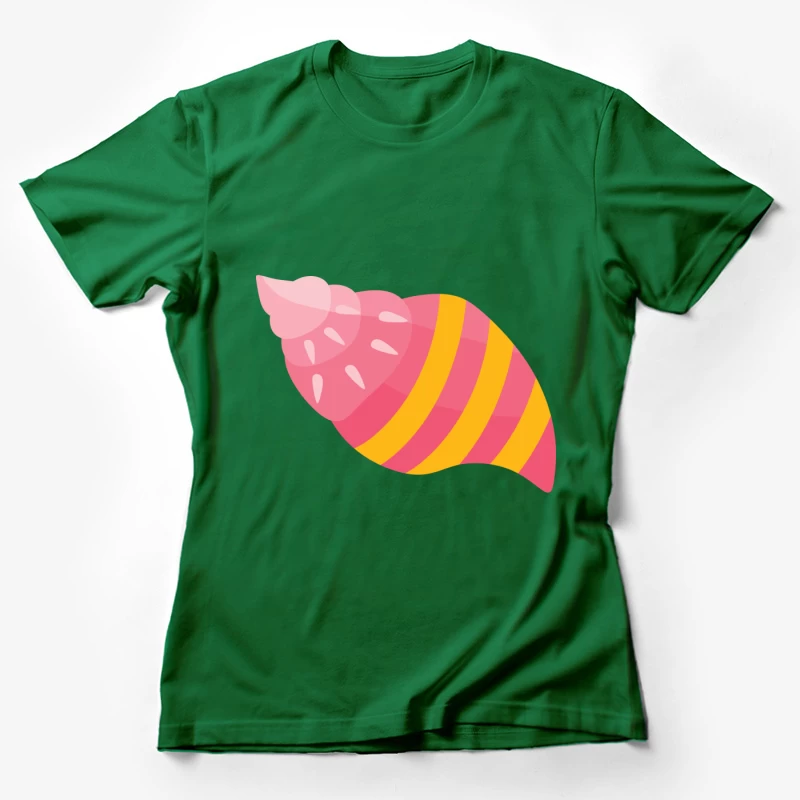 Coquillage tropical rose et jaune Femme T-Shirt