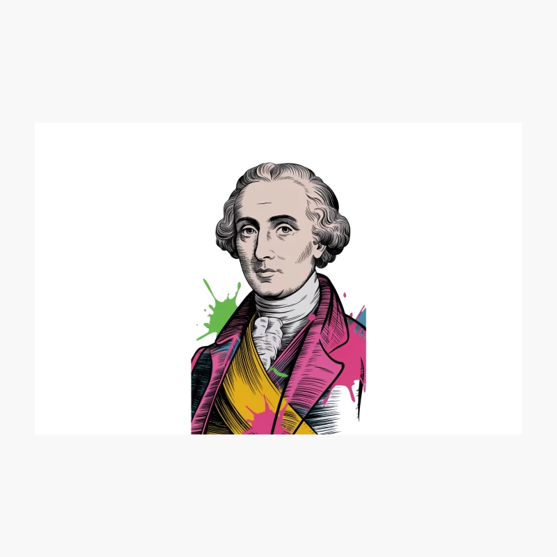 Vibrant Portrait of Alexander Hamilton: Founding Father with Artistic Splash Travel Mug