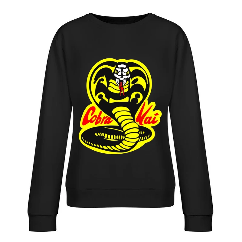 Cobra Kai Martial Arts Dojo Logo with Strike-Ready Snake Female Pullover Sweatshirt