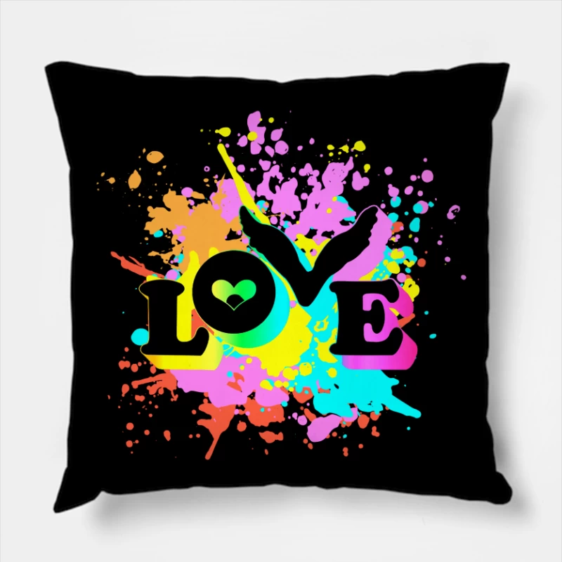 Coldplay Love Colorful Throw Pillow