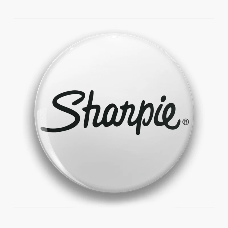 Sharpie Brand Logo in Classic Black Script Typography Pin