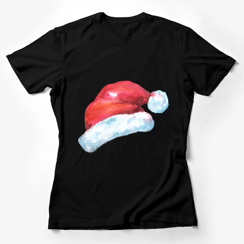 Chapeau de Noël en aquarelle Femme T-Shirt