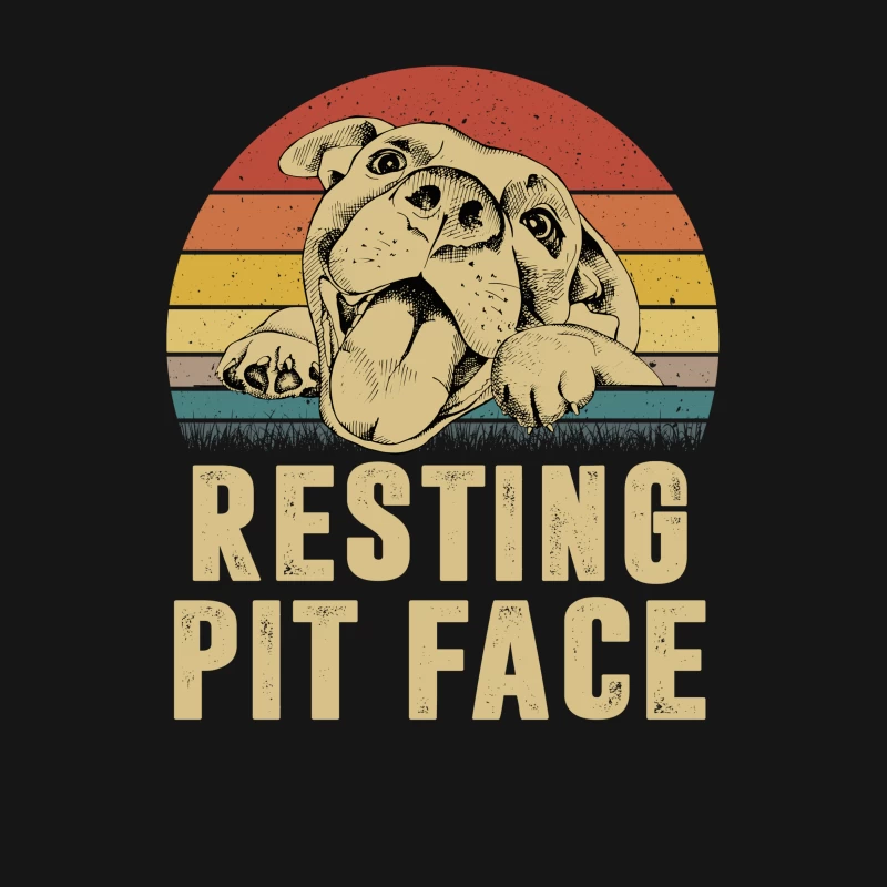 Visage de pit bull sur fond rétro Femme T-Shirt