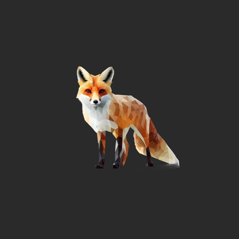 fox geometric illustration wildlife art digital art animal Baseball Cap