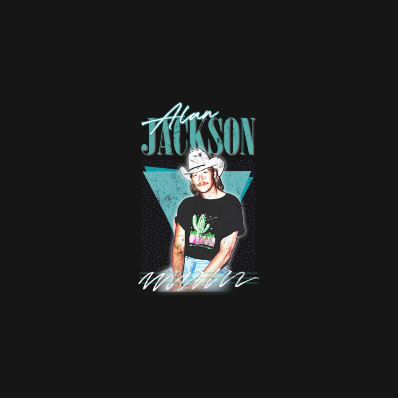 Alan Jackson  Vintage Faded-Style Fan Design Desk Mat