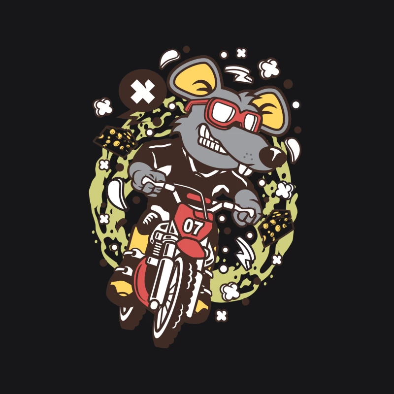 Souris intrépide sur une moto Homme Sweat à capuche