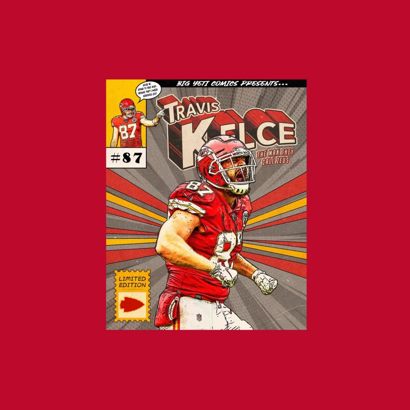 Football - Kansas City Chiefs - Comic Book Mockup - TRAVIS KELCE Tapestry