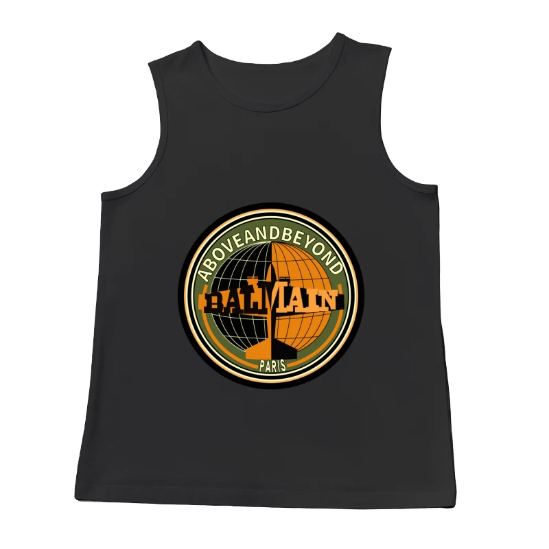 Balmain Emblem mit Flugzeug, Erde und Paris Herren Tanktops