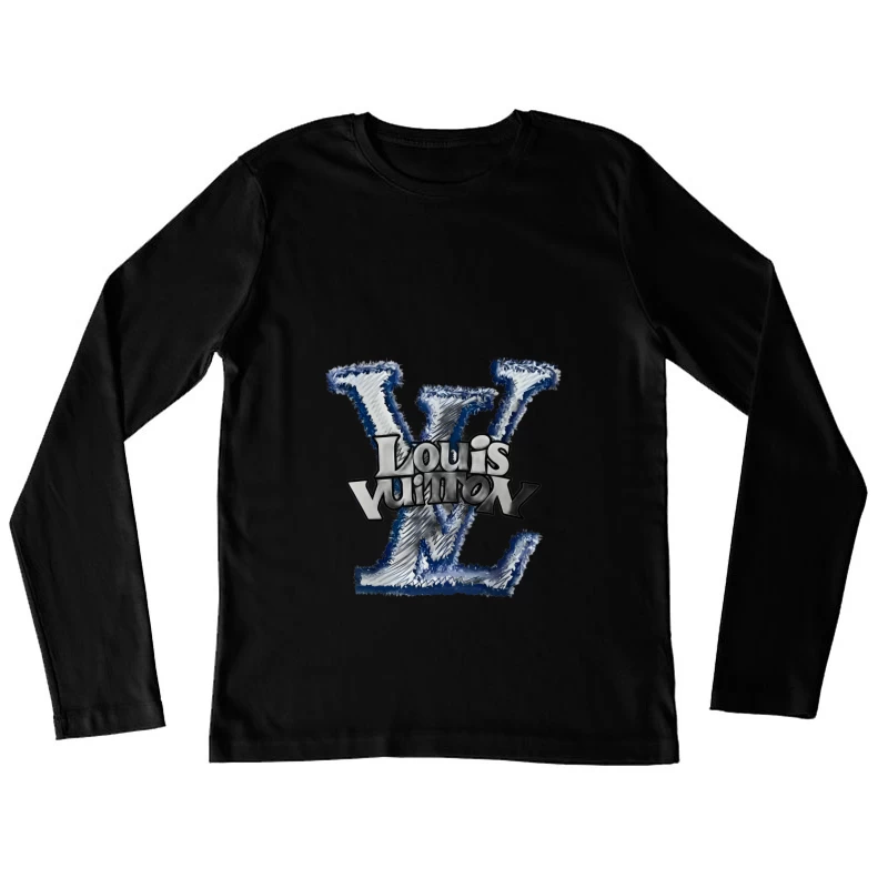 Louis Vuitton Graffiti-Logo Design Damen Langarm T-Shirt