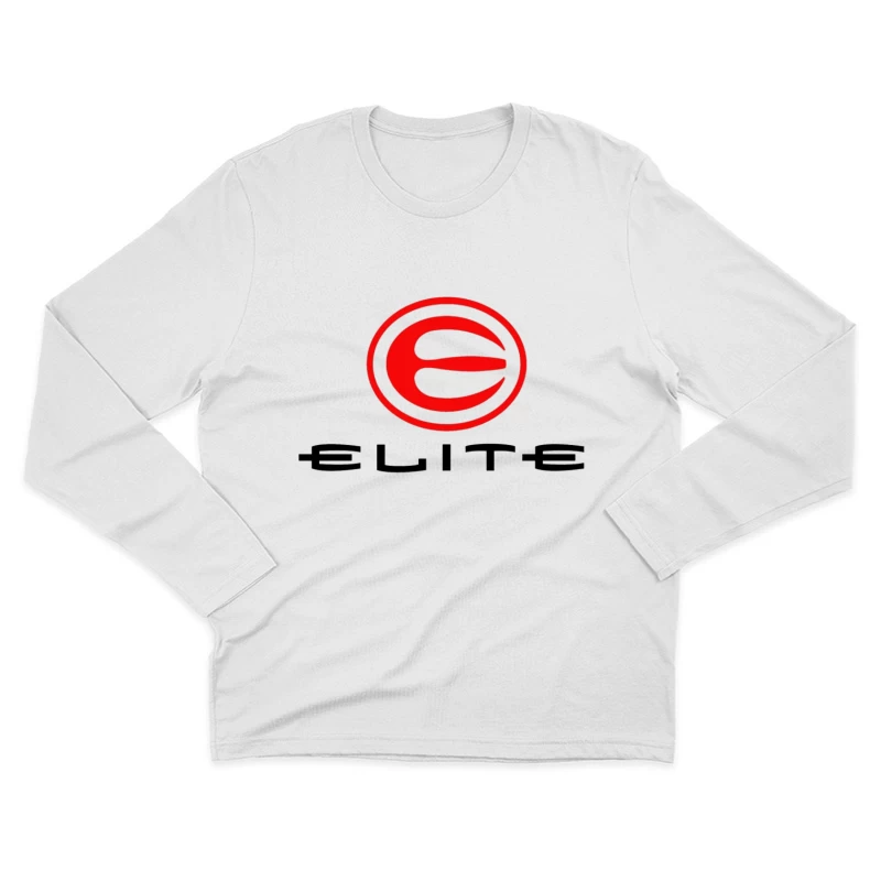 Elite Sports Brand Red and White Minimal Logo Male Long Sleeve T-Shirt