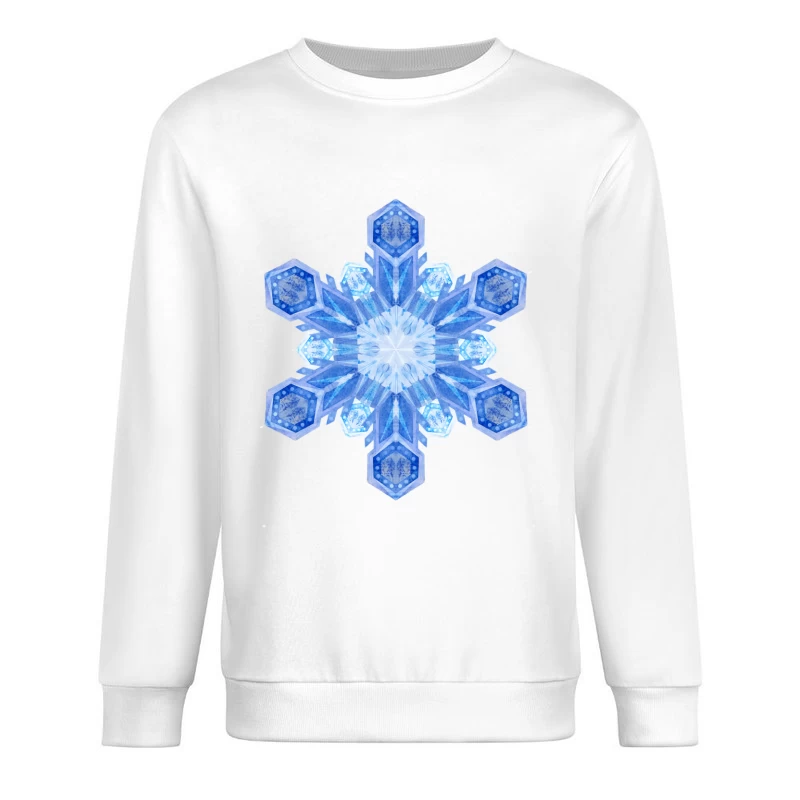 Flocon de neige géométrique bleu Homme Sweat-shirt à enfiler