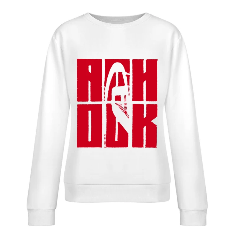 Rot-Schwarz-Design mit Silhouette Damen Pullover Sweatshirt