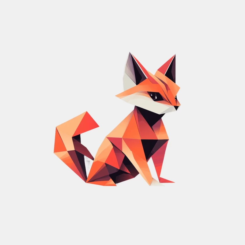 Geometric Abstract Fox: Origami-Inspired Vector Design Male Tank Top