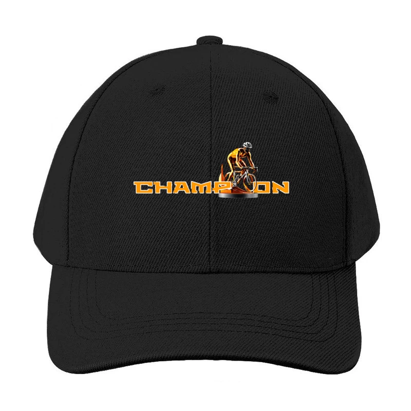 Champion Cycling Sports Logo with Trophy Cyclist Baseball Cap