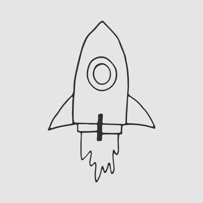 Illustration de fusée minimaliste Homme Sweat à capuche