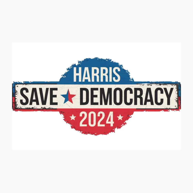 Harris 2024: Save Democracy Campaign Logo Travel Mug