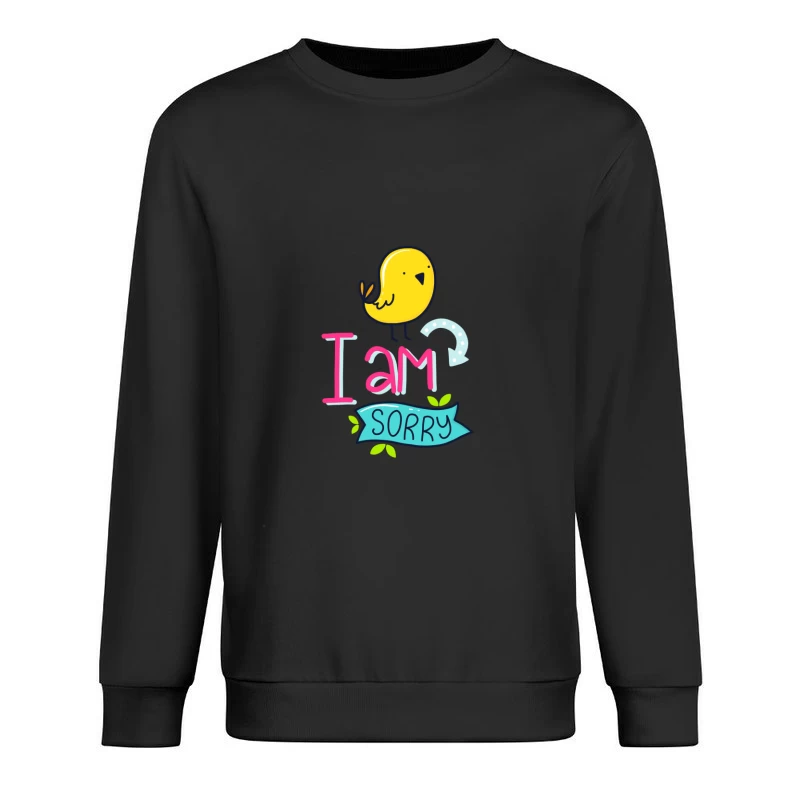 Dessin mignon avec oiseau et message d'excuse Homme Sweat-shirt à enfiler