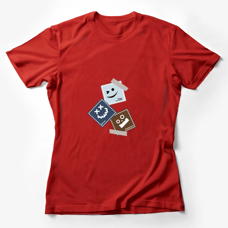 Autocollants Sourires Amusants Femme T-Shirt