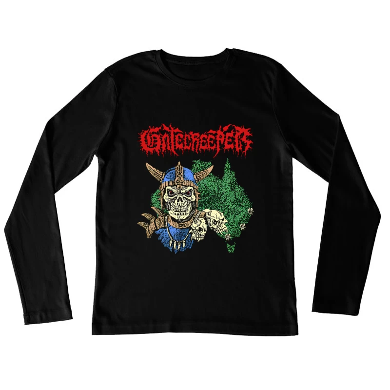 Gatecreeper Skull Spartan Female Long Sleeve T-Shirt