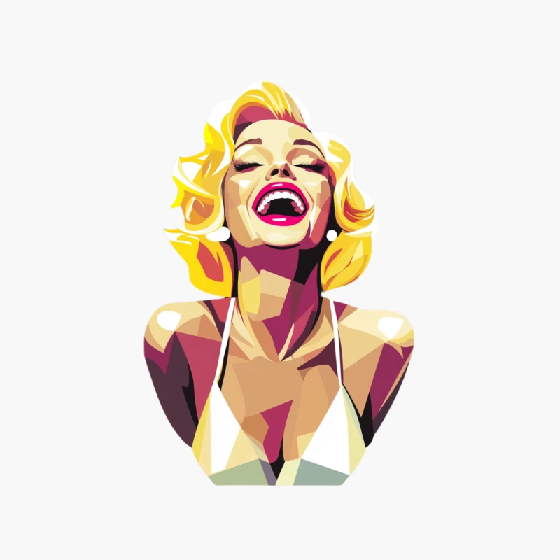 Vibrant Pop Art Portrait of Laughing Blonde in Vintage Style Cotton Tote Bag