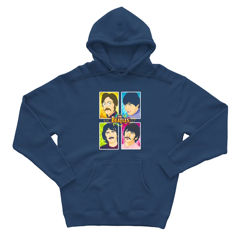 The Beatles Illustrated Portraits Male Pullover Hoodie