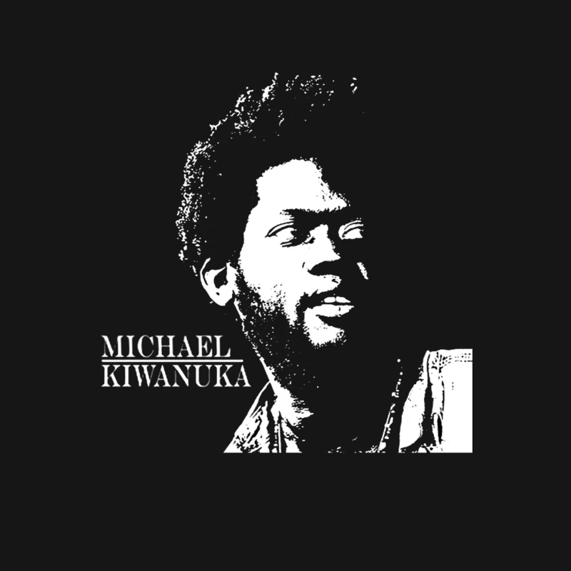 Black and White Line Art Portrait of Michael Kiwanuka Female T-Shirt