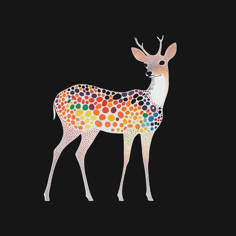 Whimsical Polka Dot Deer Illustration Mouse Pad