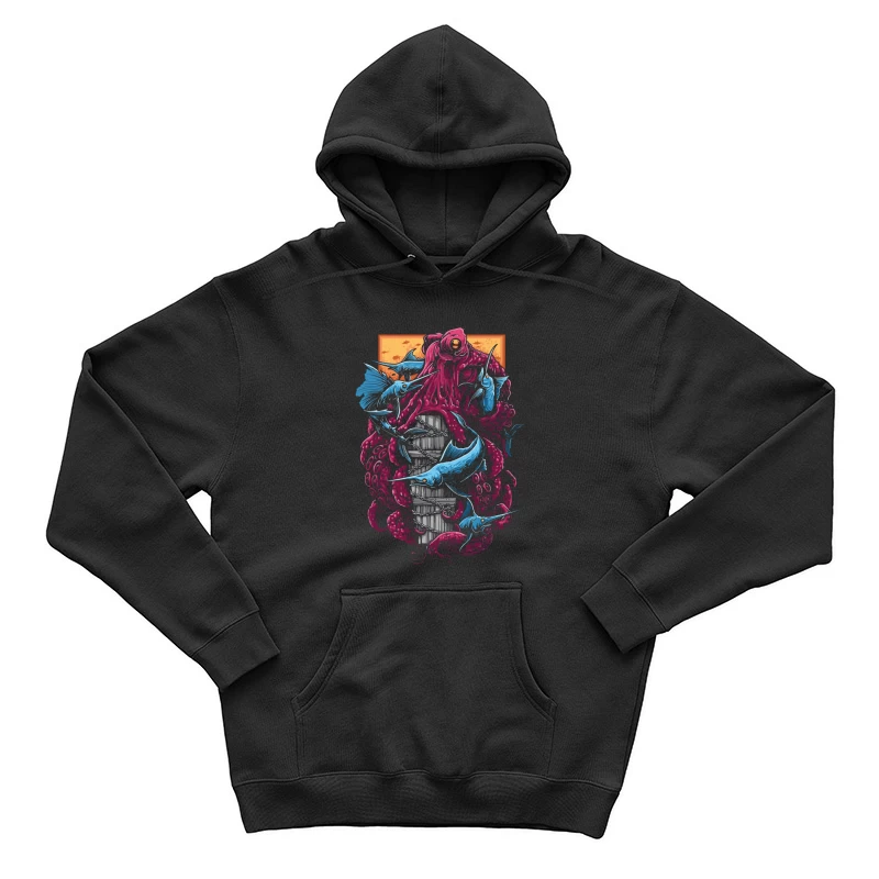 The Crimson Kraken vs. Blue Marlin Male Pullover Hoodie