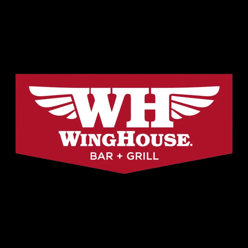 WingHouse Bar & Grill Restaurant Logo with Wings Design Mouse Pad