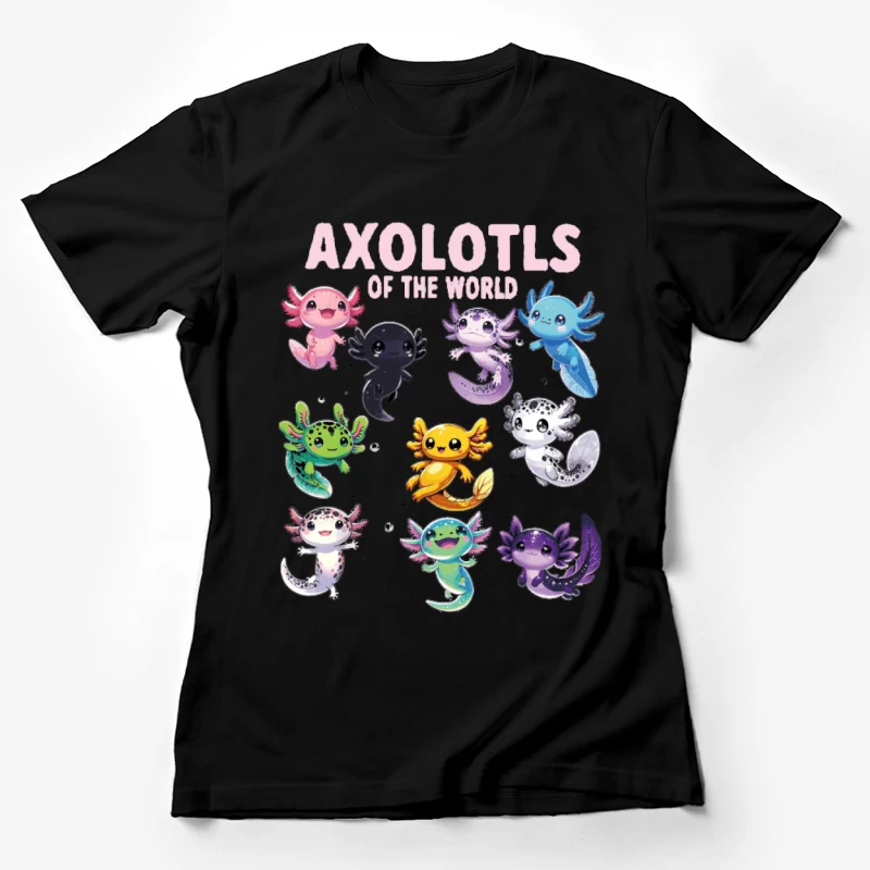 Niedliche Axolotl-Illustrationen Damen T-Shirt