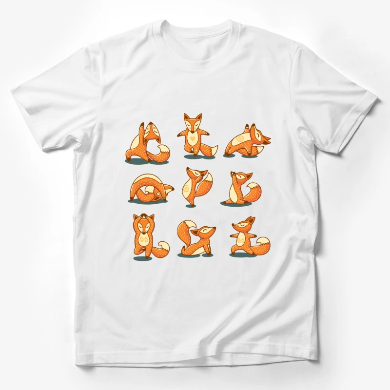 Renards mignons en yoga Homme T-Shirt