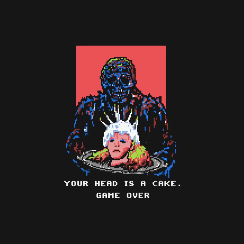 Pixelated Surreal Portrait with Meat and Text Male Long Sleeve T-Shirt