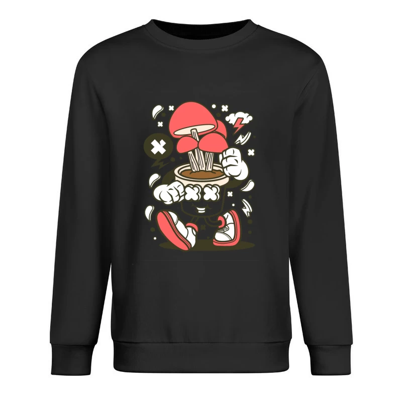 Champignon cartoon énergique Homme Sweat-shirt à enfiler