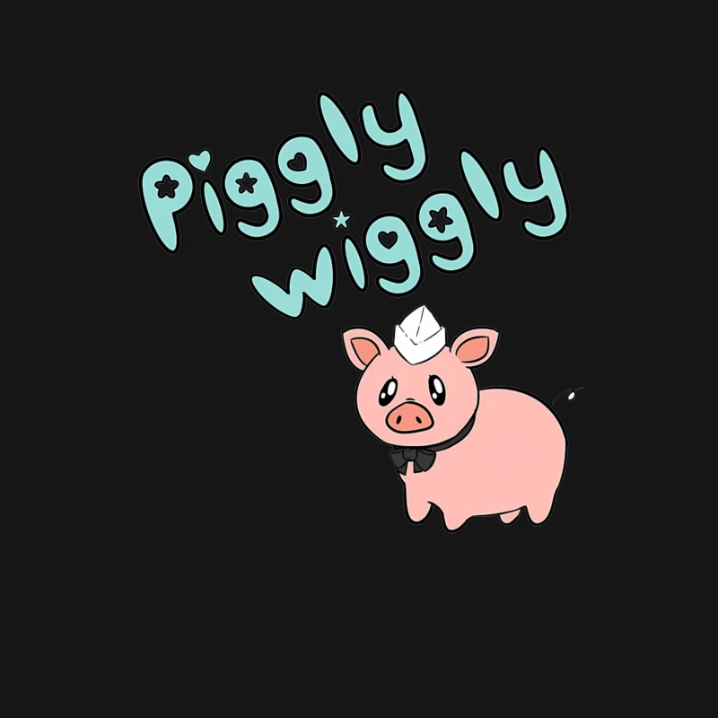 Cute Cartoon Pig with "Piggly Wiggly" Text Female Long Sleeve T-Shirt