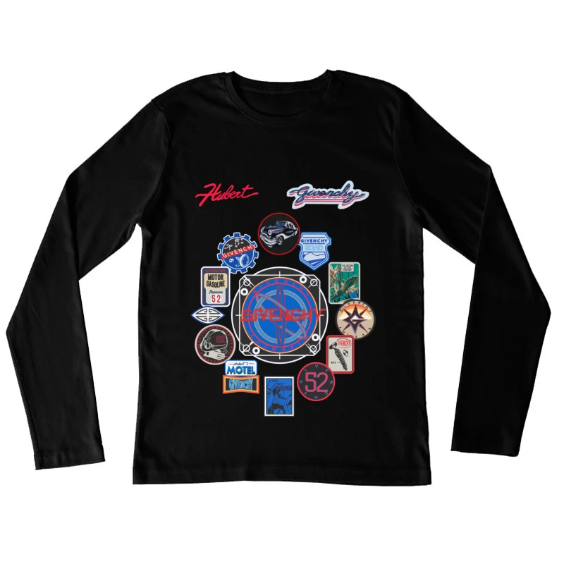 Givenchy Retro Kollektion Damen Langarm T-Shirt
