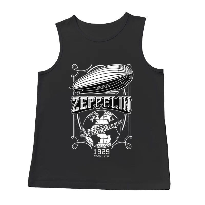 Vintage 1929 Zeppelin Airship Concert Promotional Design Male Tank Top