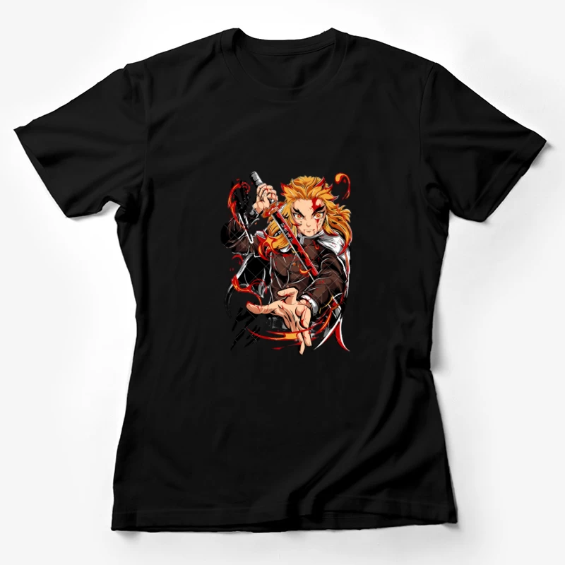 Feuriger Krieger mit Katana Damen T-Shirt