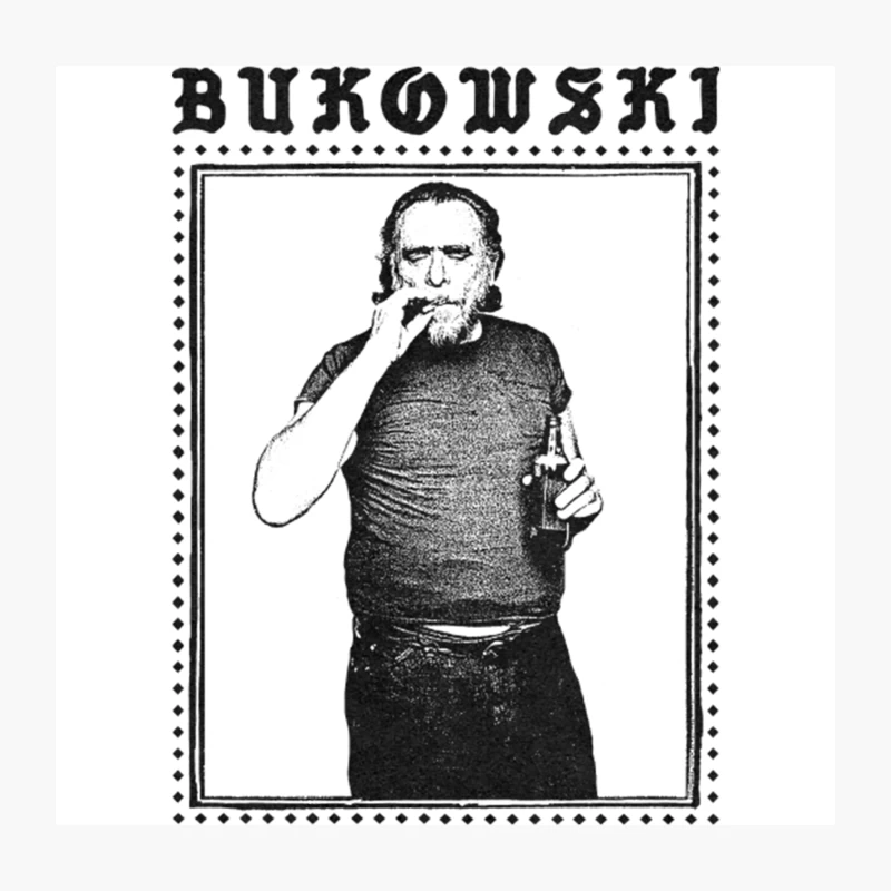 Charles Bukowski  Original Punkstyle Design Throw Pillow