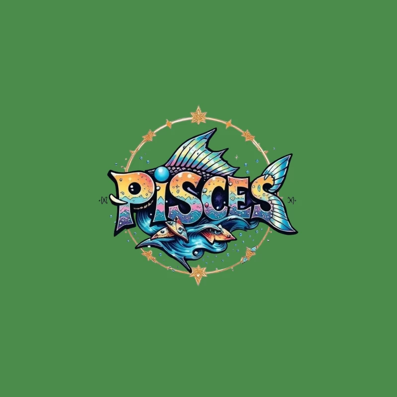Colorful Pisces Zodiac Illustration Male T-Shirt