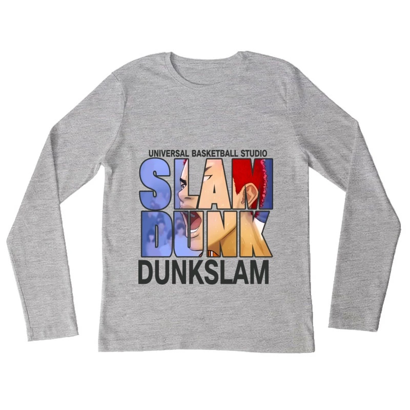 Basketball-Slam-Dunk Design Damen Langarm T-Shirt
