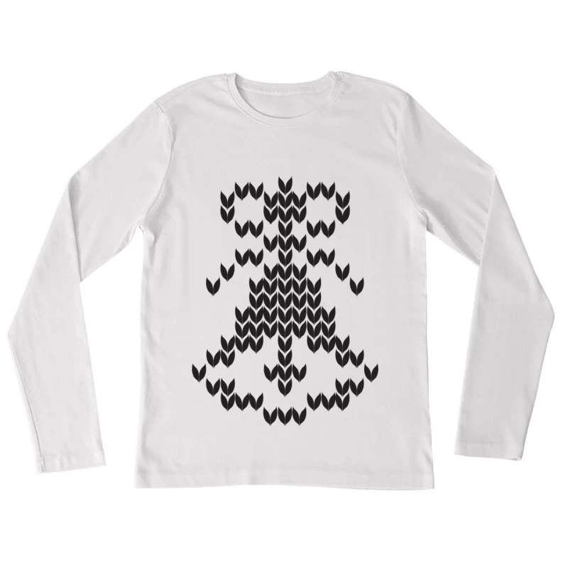 Motif en forme de cloche symétrique Femme Manches Longues T-Shirt